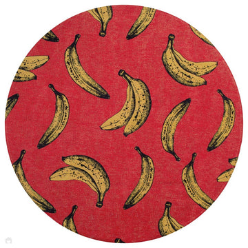 Louis De Poortere Pop Banana 9392 Miami Red Washable Polyester Flatweave Round Eco-Rug-Louis De Poortere-Rug Love - The Most Loved Rug Store